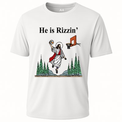 He Is Rizzin Funny Jesus Playing Basketball Meme Performance Shirt