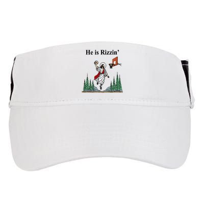 He Is Rizzin Funny Jesus Playing Basketball Meme Adult Drive Performance Visor
