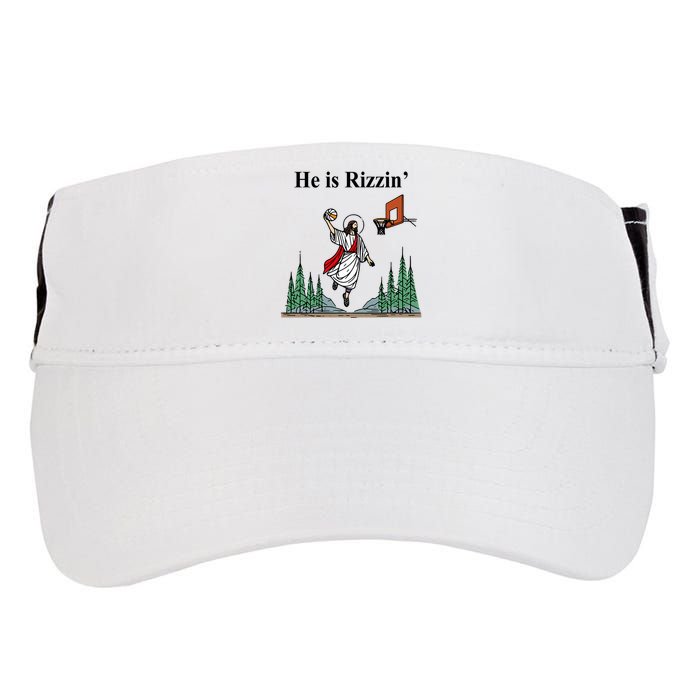 He Is Rizzin Funny Jesus Playing Basketball Meme Adult Drive Performance Visor