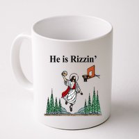 He Is Rizzin Funny Jesus Playing Basketball Meme Mug