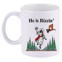 He Is Rizzin Funny Jesus Playing Basketball Meme 11oz C Handle Ceramic Mug