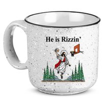 He Is Rizzin Funny Jesus Playing Basketball Meme 15oz Campfire Ceramic Mug