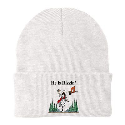 He Is Rizzin Funny Jesus Playing Basketball Meme Beanie