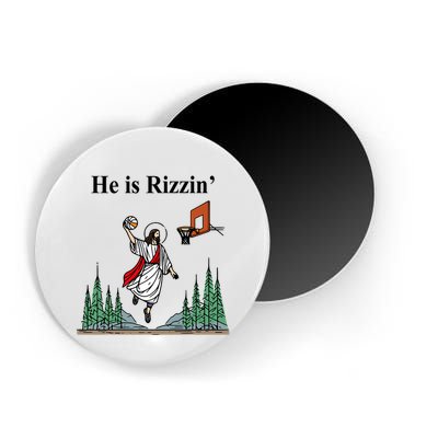 He Is Rizzin Funny Jesus Playing Basketball Meme Magnet