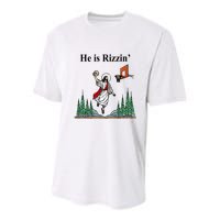 He Is Rizzin Funny Jesus Playing Basketball Meme Youth Performance Sprint T-Shirt