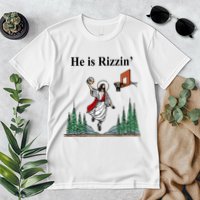 He Is Rizzin Funny Jesus Playing Basketball Meme Premium T-Shirt
