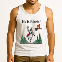 He Is Rizzin Funny Jesus Playing Basketball Meme Tank Top