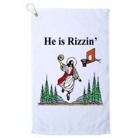 He Is Rizzin Funny Jesus Playing Basketball Meme Golf Towel