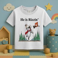 He Is Rizzin Funny Jesus Playing Basketball Meme Toddler T-Shirt