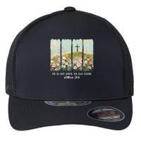He Is Risen Christian Wildflower Happy Easter Flexfit Unipanel Trucker Cap