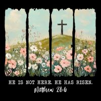 He Is Risen Christian Wildflower Happy Easter Flexfit Unipanel Trucker Cap
