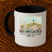 He Is Risen Christian Wildflower Happy Easter Mug