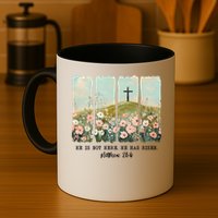 He Is Risen Christian Wildflower Happy Easter Mug