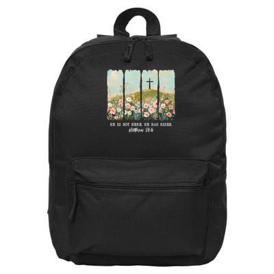 He Is Risen Christian Wildflower Happy Easter 16 in Basic Backpack