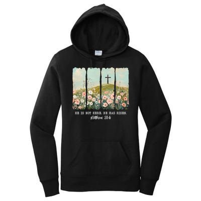 He Is Risen Christian Wildflower Happy Easter Women's Pullover Hoodie