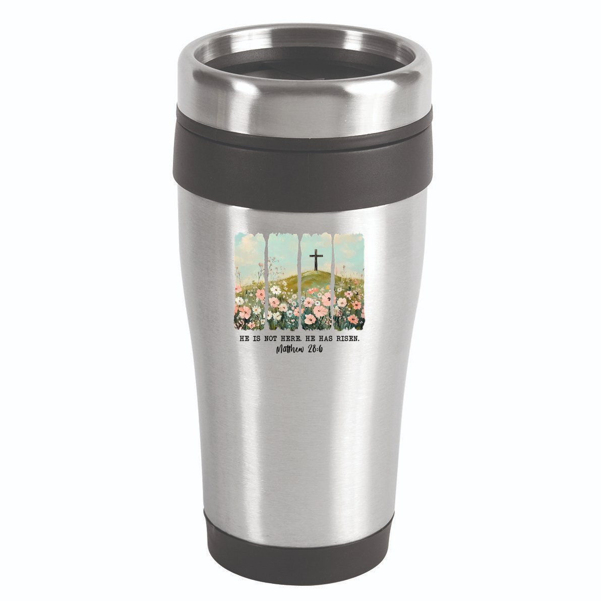 He Is Risen Christian Wildflower Happy Easter 16oz Travel Tumbler