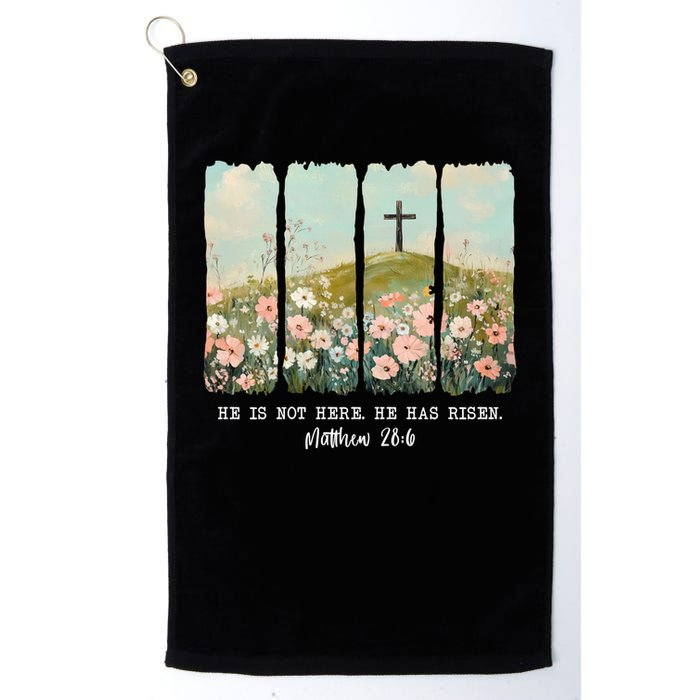 He Is Risen Christian Wildflower Happy Easter Golf Towel