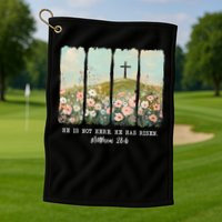He Is Risen Christian Wildflower Happy Easter Golf Towel