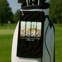 He Is Risen Christian Wildflower Happy Easter Golf Towel