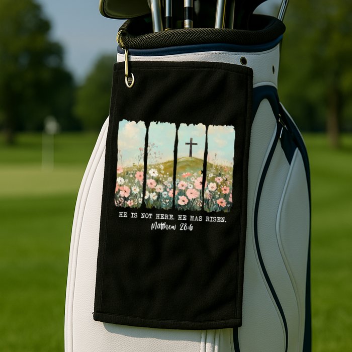 He Is Risen Christian Wildflower Happy Easter Golf Towel