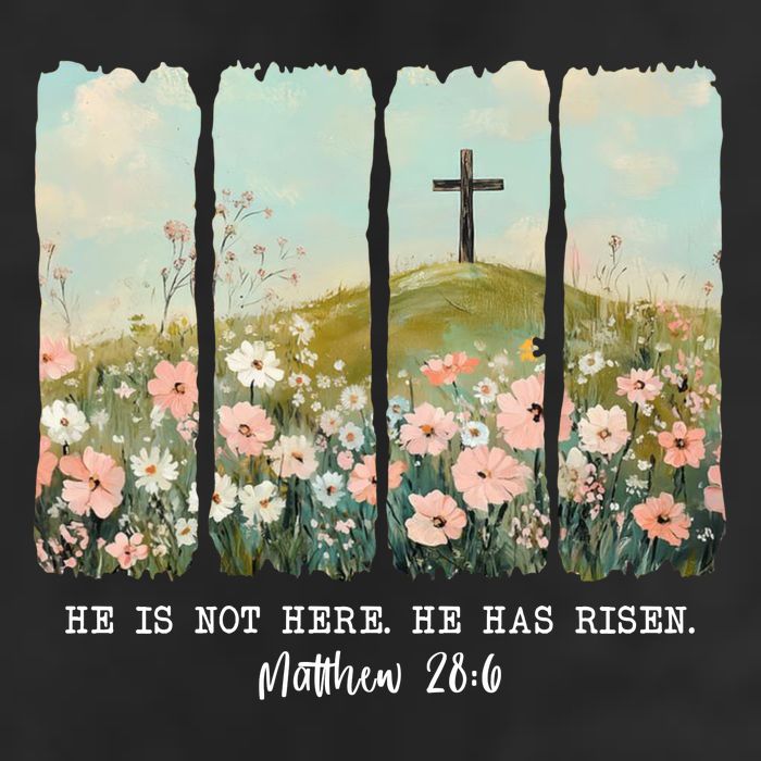 He Is Risen Christian Wildflower Happy Easter Golf Towel