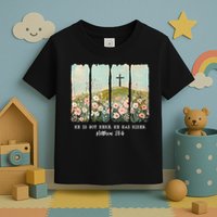 He Is Risen Christian Wildflower Happy Easter Toddler T-Shirt