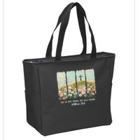 He Is Risen Christian Wildflower Happy Easter Zip Tote Bag