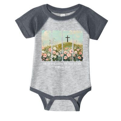 He Is Risen Christian Wildflower Happy Easter Infant Baby Jersey Bodysuit