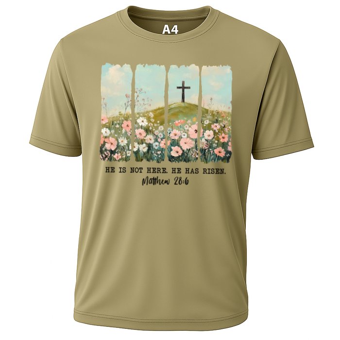 He Is Risen Christian Wildflower Happy Easter Performance Shirt
