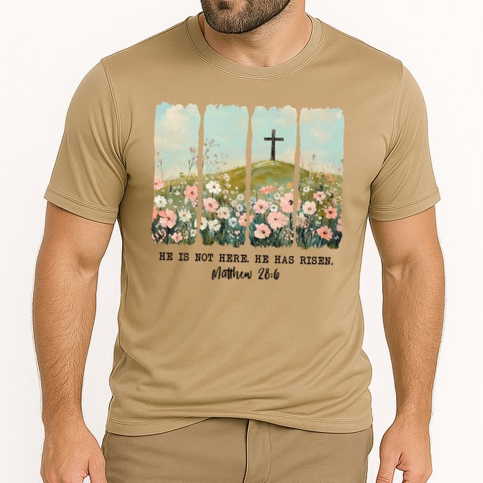 He Is Risen Christian Wildflower Happy Easter Performance Shirt