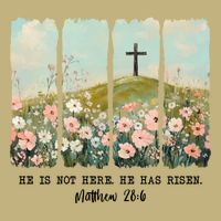 He Is Risen Christian Wildflower Happy Easter Performance Shirt