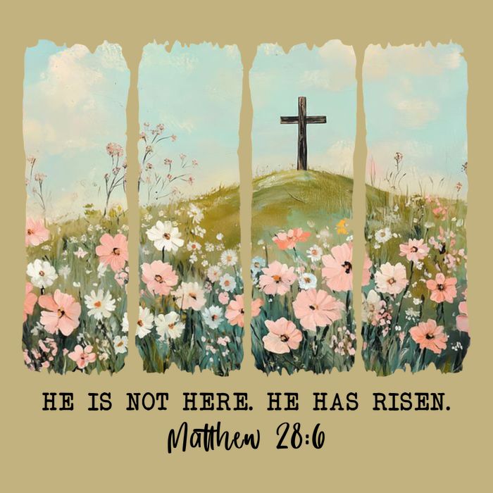 He Is Risen Christian Wildflower Happy Easter Performance Shirt