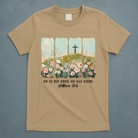 He Is Risen Christian Wildflower Happy Easter T-Shirt