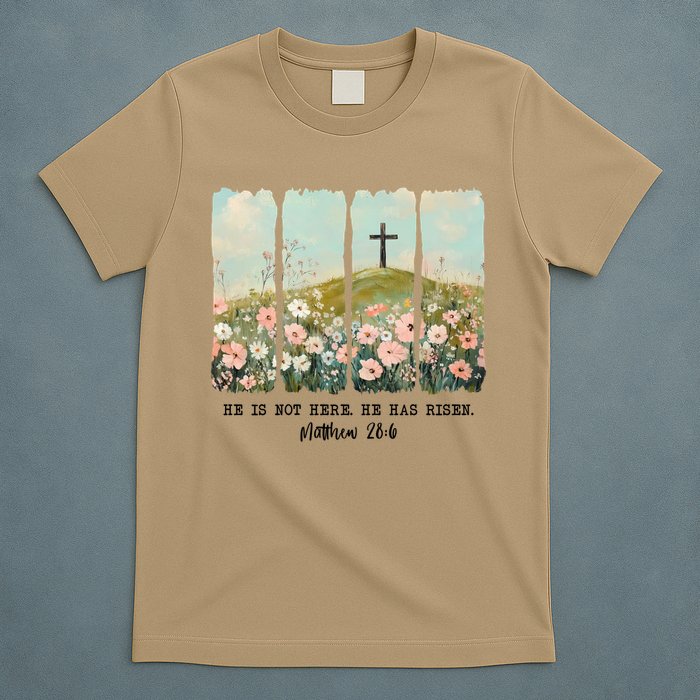 He Is Risen Christian Wildflower Happy Easter T-Shirt