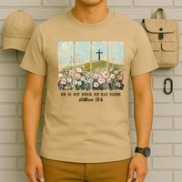 He Is Risen Christian Wildflower Happy Easter T-Shirt
