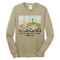 He Is Risen Christian Wildflower Happy Easter Tall Long Sleeve T-Shirt
