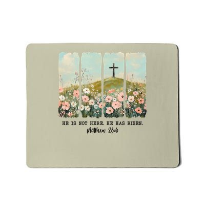 He Is Risen Christian Wildflower Happy Easter Mousepad