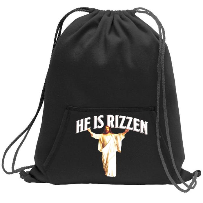 He Is Rizzen Meme Sweatshirt Cinch Pack Bag