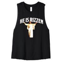 He Is Rizzen Meme Women's Racerback Cropped Tank