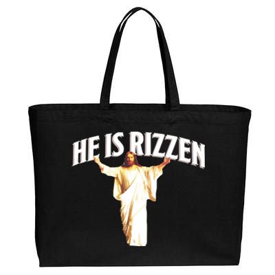 He Is Rizzen Meme Cotton Canvas Jumbo Tote