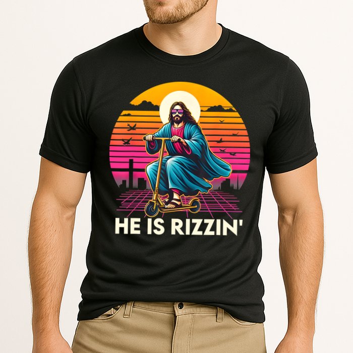He Is Rizzen Jesus Is Rizzen Cool Jesus Jesus Has Rizzen Cooling Performance Crew T-Shirt