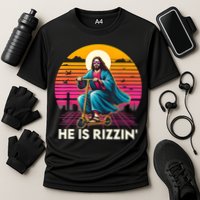 He Is Rizzen Jesus Is Rizzen Cool Jesus Jesus Has Rizzen Cooling Performance Crew T-Shirt