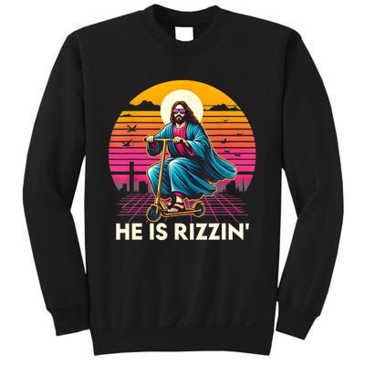 He Is Rizzen Jesus Is Rizzen Cool Jesus Jesus Has Rizzen Sweatshirt