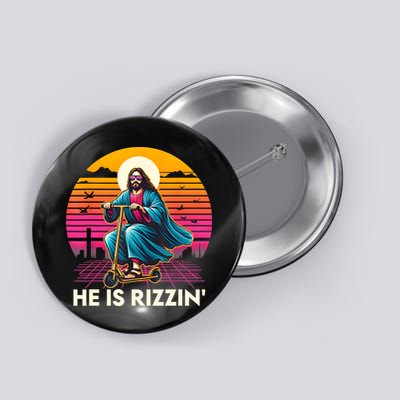 He Is Rizzen Jesus Is Rizzen Cool Jesus Jesus Has Rizzen Button