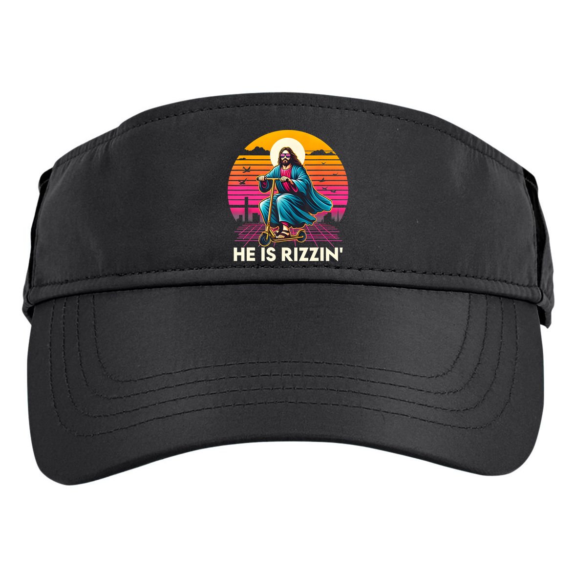 He Is Rizzen Jesus Is Rizzen Cool Jesus Jesus Has Rizzen Adult Drive Performance Visor