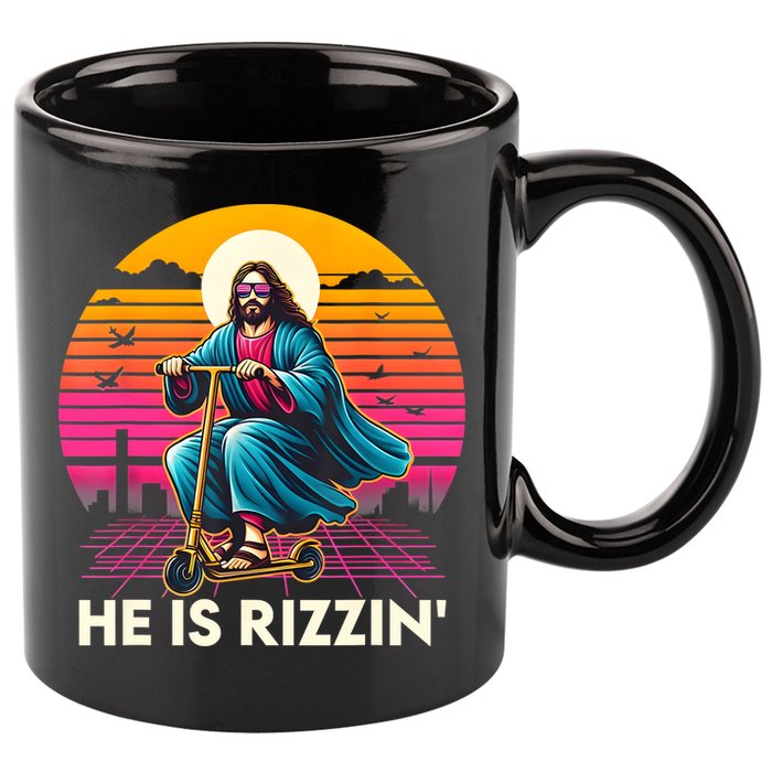 He Is Rizzen Jesus Is Rizzen Cool Jesus Jesus Has Rizzen 11oz C Handle Ceramic Mug