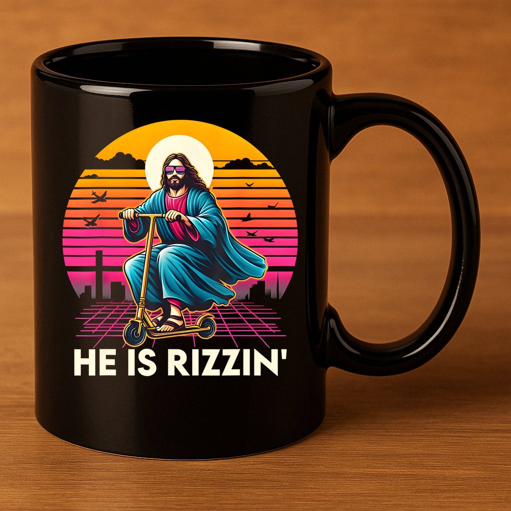 He Is Rizzen Jesus Is Rizzen Cool Jesus Jesus Has Rizzen 11oz C Handle Ceramic Mug