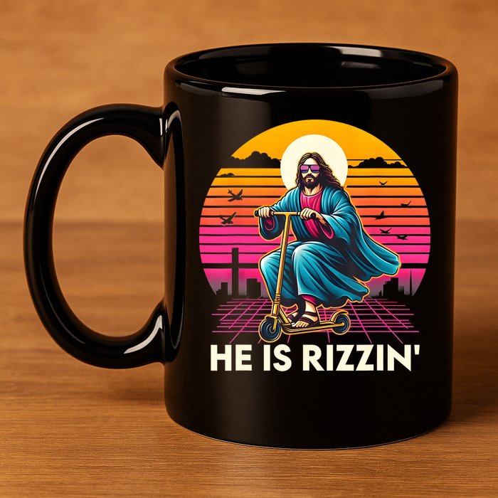 He Is Rizzen Jesus Is Rizzen Cool Jesus Jesus Has Rizzen 11oz C Handle Ceramic Mug