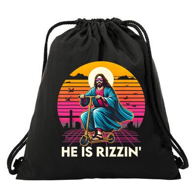 He Is Rizzen Jesus Is Rizzen Cool Jesus Jesus Has Rizzen Drawstring Bag