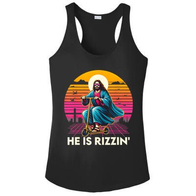 He Is Rizzen Jesus Is Rizzen Cool Jesus Jesus Has Rizzen Ladies PosiCharge Competitor Racerback Tank